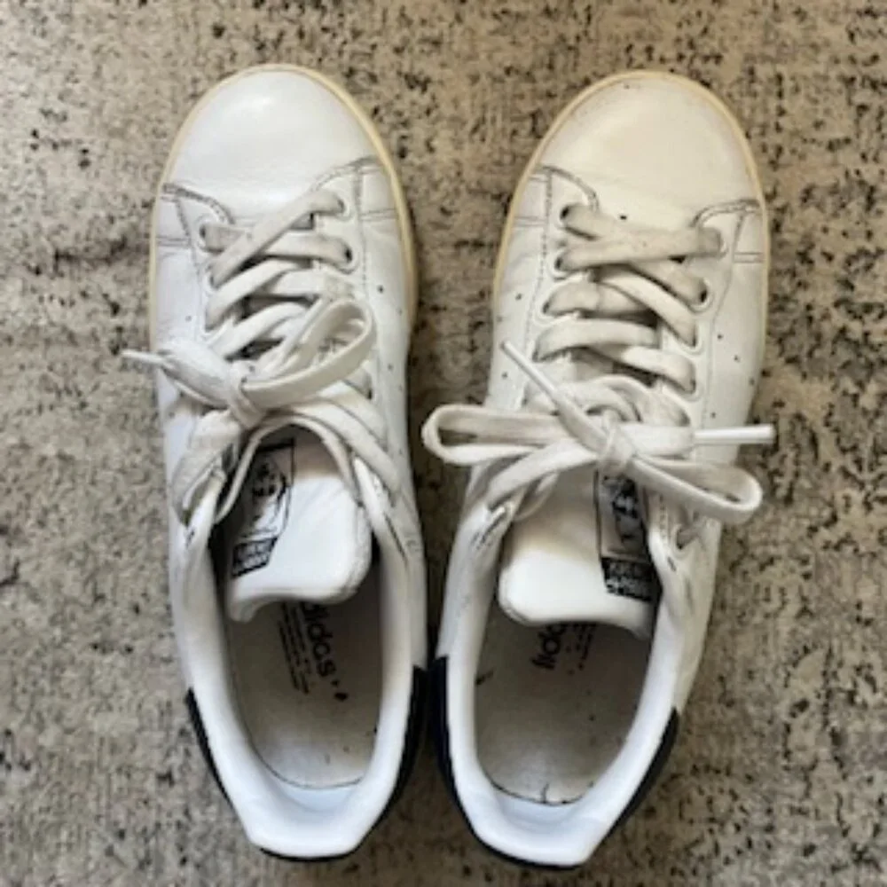 🧡3/15 adidas Stan Smith Shoes White Navy Male 5 1/2
